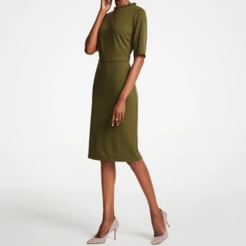Olive Green Shift Dress